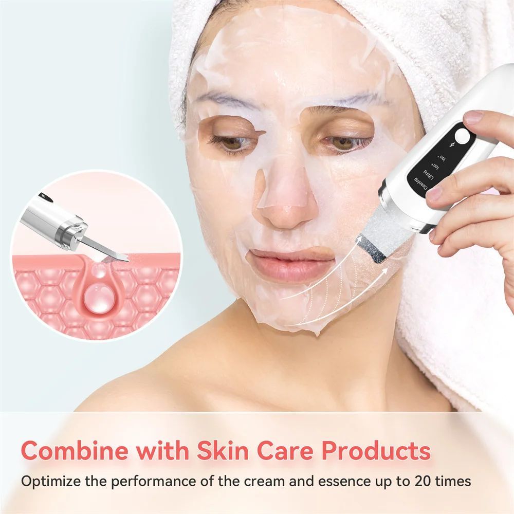 Skin Scrubber Face Spatula Facial Skin Exfoliator Scraper And Blackhead Remover Pore Cleaner With Face Lifting Deep Cleansing Face Lifting Machine For Blackhead Extractor