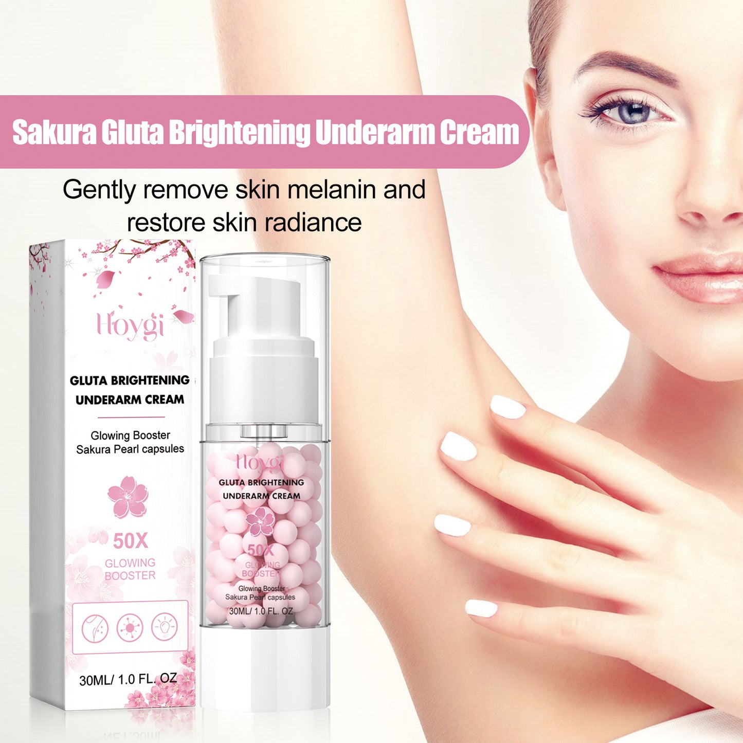 Hoygi Brightening Underarm Cream Lightens Dark Joints, Elbows And Armpits, Whitens Skin, Moisturizes And Beautifies Creams