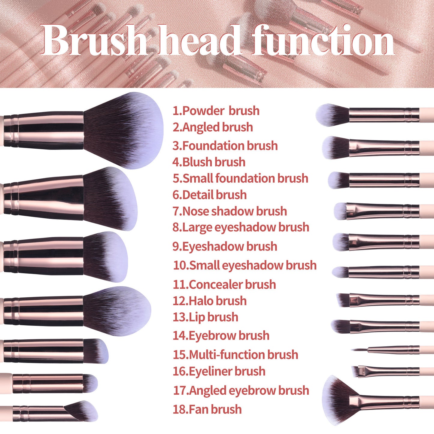 Makeup Brush Suit Practical Rotating Barrel