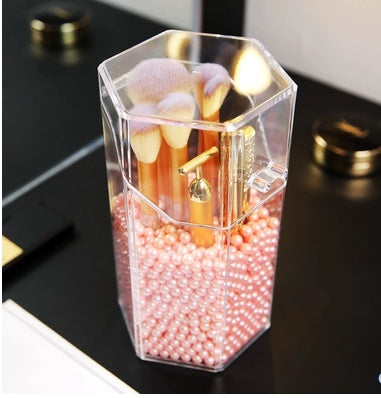 Transparent acrylic makeup brush storage bucket