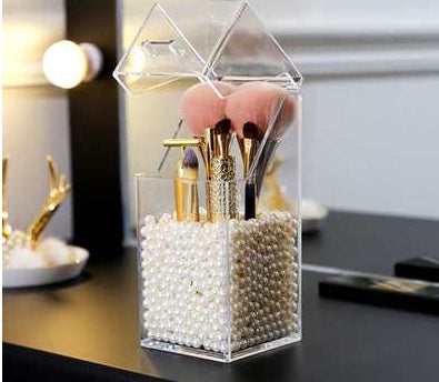 Transparent acrylic makeup brush storage bucket