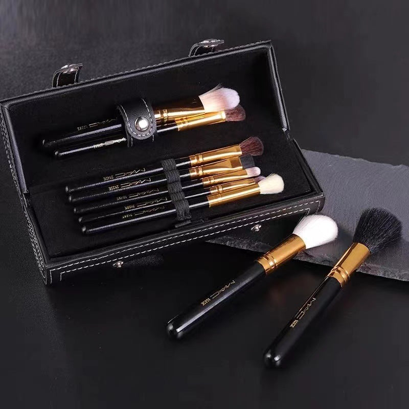 9 Cylindrical Wool Makeup Brush Set