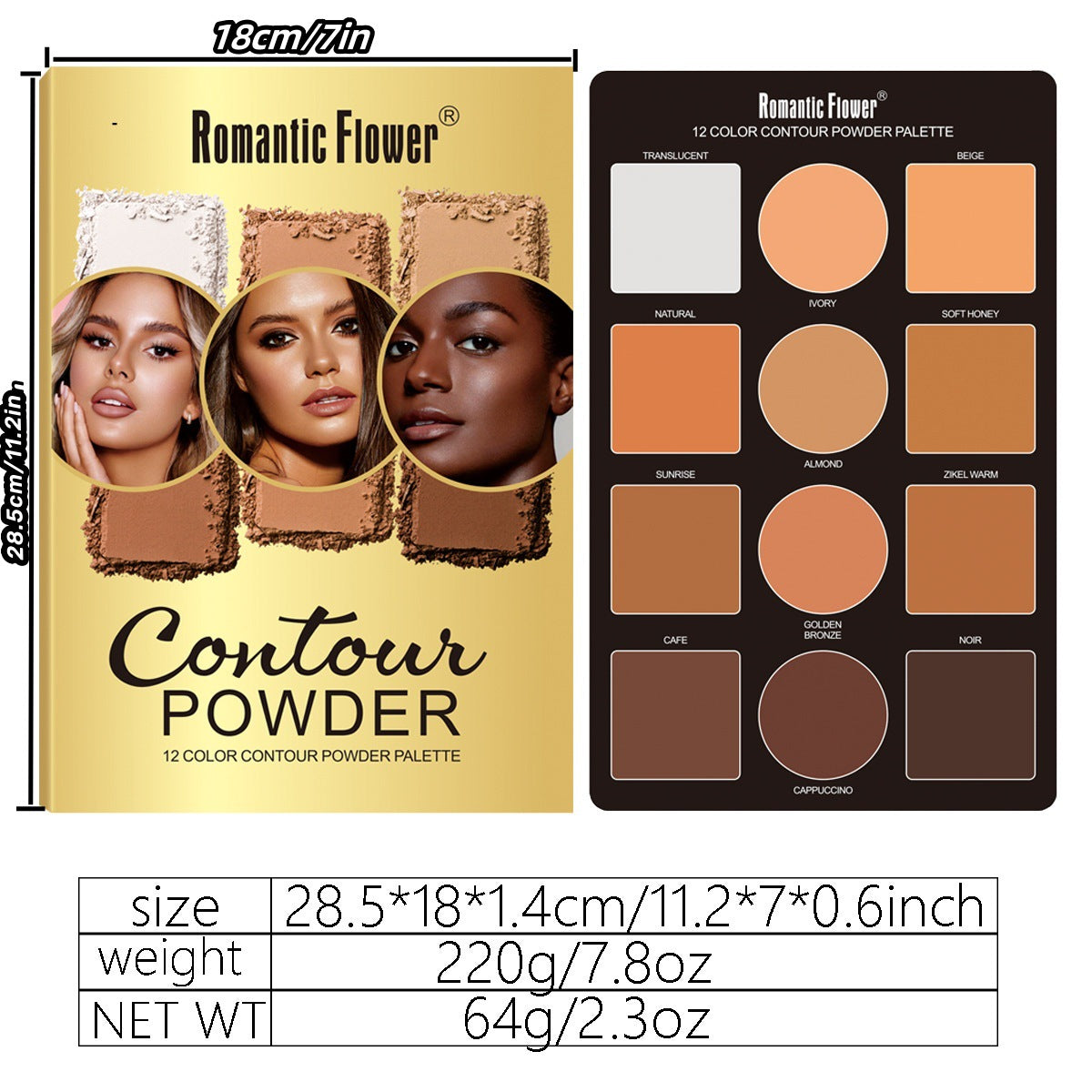 12 Colors Powder Makeup Contour Compact Concealer Highlight